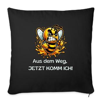 Out of the way, now I'm coming bee! - Sofa pillowcase 17,3'' x 17,3'' (45 x 45 cm) - black - Front