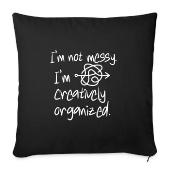Not messy - Sofa pillowcase 17,3'' x 17,3'' (45 x 45 cm) - black - Front