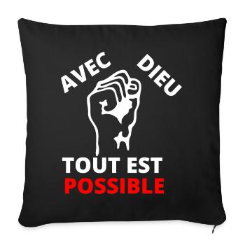 Fist of protest inspiring message of solidarity - Sofa pillowcase 17,3'' x 17,3'' (45 x 45 cm) - black - Front