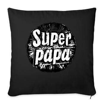 super papa - Housse de coussin décorative 45 x 45 cm - noir - Devant
