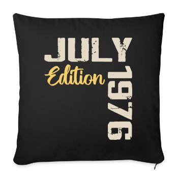 Juillet 1976 Chemise D’anniversaire Juillet 1976 - Housse de coussin décorative 45 x 45 cm - noir - Devant