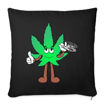 Der Bloom - Weed Cannabis Stoned Hanf Marihuana - Sofakissenbezug 45 x 45 cm - Schwarz - Vorne