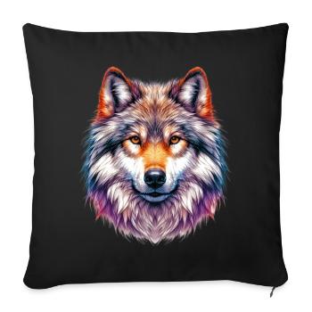 Wolf - Sofa pillowcase 17,3'' x 17,3'' (45 x 45 cm) - black - Front