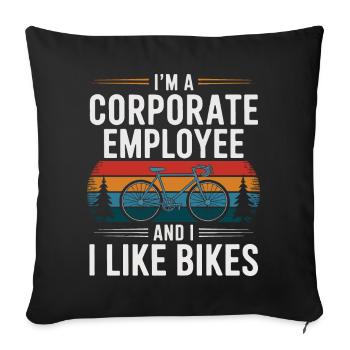 Employé d’entreprise qui aime les vélos - Housse de coussin décorative 45 x 45 cm - noir - Devant