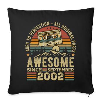Birthday September 2002 Vintage September 2002 - Sofa pillowcase 17,3'' x 17,3'' (45 x 45 cm) - black - Front