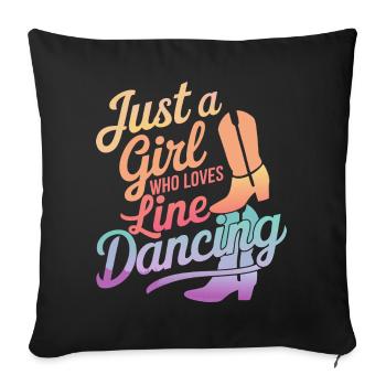 Line Dancing Dancing Dancers - Sofa pillowcase 17,3'' x 17,3'' (45 x 45 cm) - black - Front