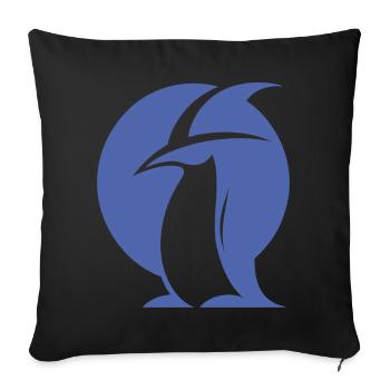 Pingouin Chapeau de Sorcière Silhouette Créatures Magiques - Housse de coussin décorative 45 x 45 cm - noir - Devant