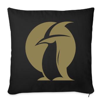 Pingouin Chapeau de Sorcière Silhouette Créatures Magiques - Housse de coussin décorative 45 x 45 cm - noir - Devant