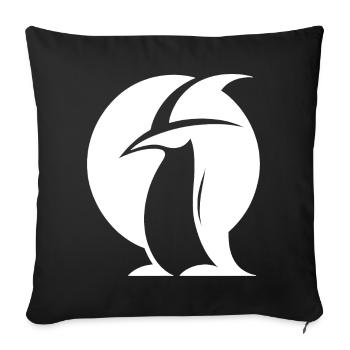 Pingouin Chapeau de Sorcière Silhouette Créatures Magiques - Housse de coussin décorative 45 x 45 cm - noir - Devant