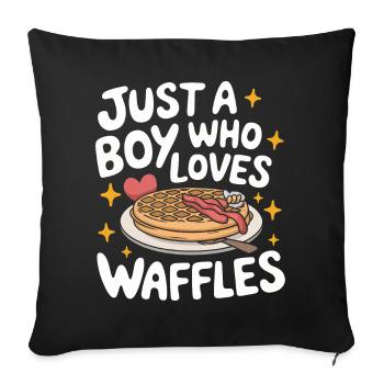 Gaufres Bonbons pour le petit-déjeuner - Housse de coussin décorative 45 x 45 cm - noir - Devant