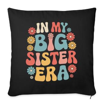 Sœur, Frère ou sœur, Famille - Housse de coussin décorative 45 x 45 cm - noir - Devant