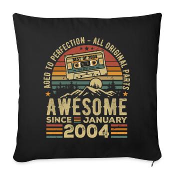Birthday January 2004 | January 2004 Gift - Sofa pillowcase 17,3'' x 17,3'' (45 x 45 cm) - black - Front