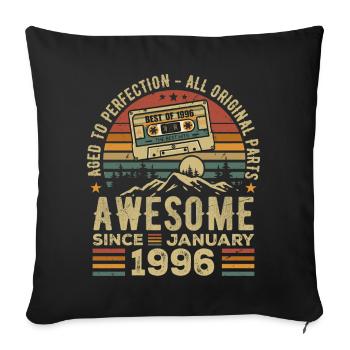 Birthday January 1996 | January 1996 Gift - Sofa pillowcase 17,3'' x 17,3'' (45 x 45 cm) - black - Front