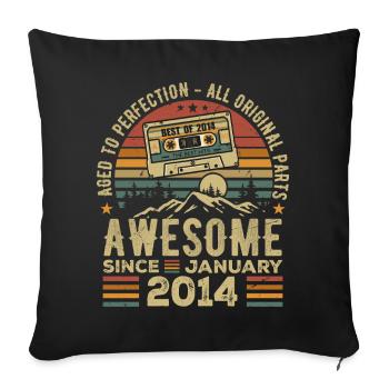 Anniversaire Janvier 2014 | Cadeau Janvier 2014 - Housse de coussin décorative 45 x 45 cm - noir - Devant