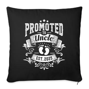 Promoted to uncle set for 2025 - Sofa pillowcase 17,3'' x 17,3'' (45 x 45 cm) - black - Front