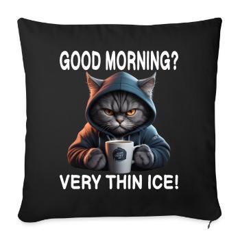Good morning Very thin - Sofa pillowcase 17,3'' x 17,3'' (45 x 45 cm) - black - Front