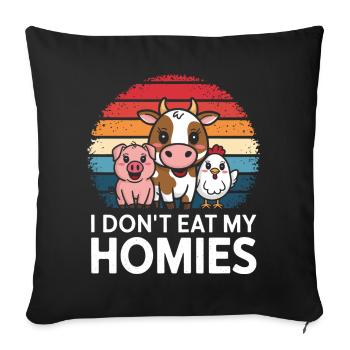 Végétarien Végétalien Végétarien Végétarien - Housse de coussin décorative 45 x 45 cm - noir - Devant
