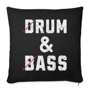 Drum and bass - rhum et cul - Housse de coussin décorative 45 x 45 cm - noir - Devant