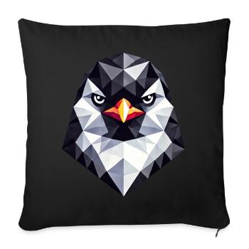Penguin geometric style stubborn portrait - Sofa pillowcase 17,3'' x 17,3'' (45 x 45 cm) - black - Front