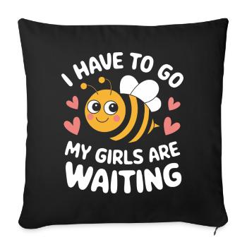 abeille abeille apicultrice abeille abeille - Housse de coussin décorative 45 x 45 cm - noir - Devant