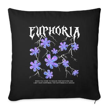Euphorie Blitzblumen - Sofakissenbezug 45 x 45 cm - Schwarz - Vorne
