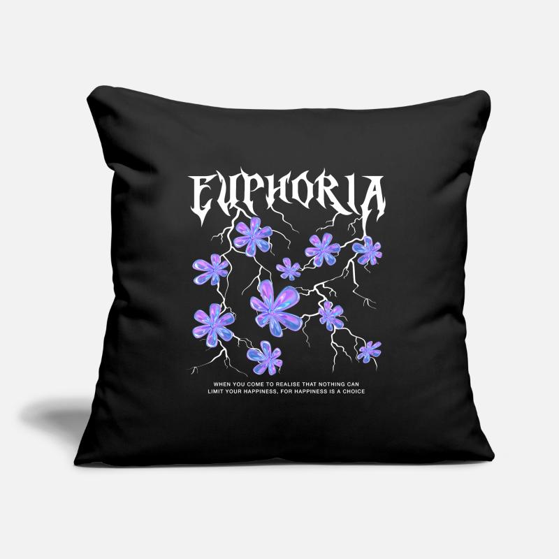 Euphorie Éclair Fleurs Housse de coussin décorative 45 x 45 cm
