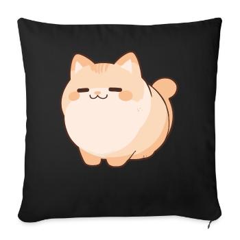Blobby Cat - Bande dessinée pour animaux de compagnie mignons - Housse de coussin décorative 45 x 45 cm - noir - Devant