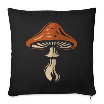 Toadstool Symbol - Nature and Mushrooms - Sofa pillowcase 17,3'' x 17,3'' (45 x 45 cm) - black - Front