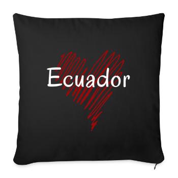 J’aime l’Équateur, fierté équatorienne - Housse de coussin décorative 45 x 45 cm - noir - Devant