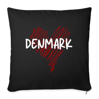 J’adore le Danemark, fier Danois - Housse de coussin décorative 45 x 45 cm - noir - Devant
