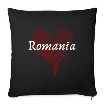 I love Romania, Romanian pride - Sofa pillowcase 17,3'' x 17,3'' (45 x 45 cm) - black - Front