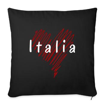 J’aime l’Italie, fierté italienne - Housse de coussin décorative 45 x 45 cm - noir - Devant
