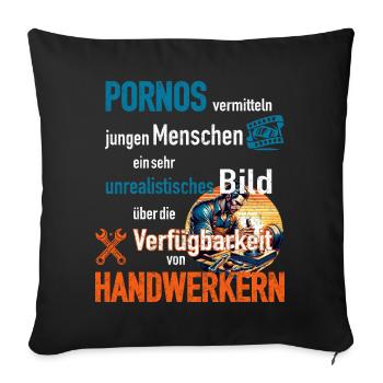 Verfügbarkeit von Handwerkern - Sofakissenbezug 45 x 45 cm - Schwarz - Vorne