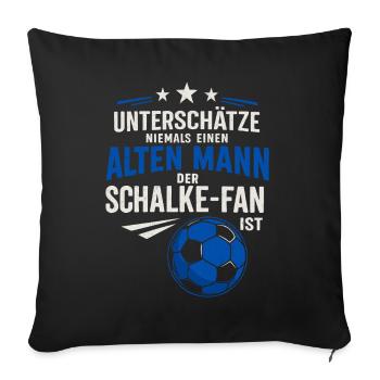 Schalke Fan Fußball Mannschaft Geschenkidee - Sofakissenbezug 45 x 45 cm - Schwarz - Vorne