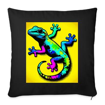 Gecko - Sofa pillowcase 17,3'' x 17,3'' (45 x 45 cm) - black - Front