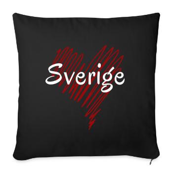 J’adore la Suède, la fierté suédoise - Housse de coussin décorative 45 x 45 cm - noir - Devant