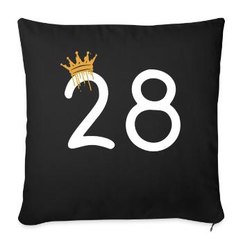 28 - Sofa pillowcase 17,3'' x 17,3'' (45 x 45 cm) - black - Front