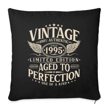 Vintage 1995 Jahrgang geboren Retro Geburtstag - Sofakissenbezug 45 x 45 cm - Schwarz - Vorne