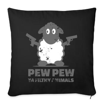 Mouton avec des fusils - Housse de coussin décorative 45 x 45 cm - noir - Devant
