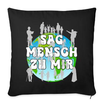 L’humanité mondiale unit la communauté et la diversité - Housse de coussin décorative 45 x 45 cm - noir - Devant