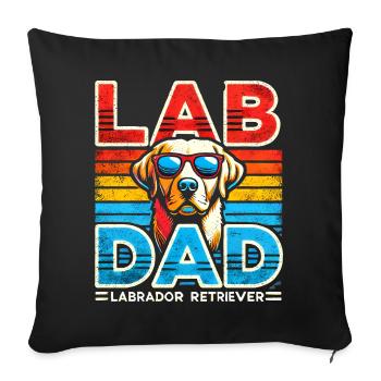 Labrador Dad Retro Sunglasses - Sofa pillowcase 17,3'' x 17,3'' (45 x 45 cm) - black - Front