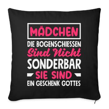 Bogenschießen Bogenschütze Geschenk - Sofakissenbezug 45 x 45 cm - Schwarz - Vorne