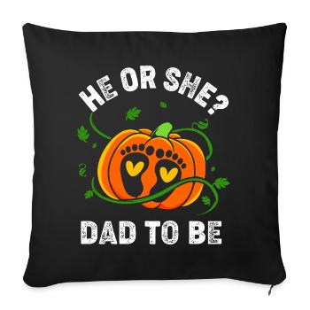 Gender Reveal Halloween Mom-to-be - Sofa pillowcase 17,3'' x 17,3'' (45 x 45 cm) - black - Front