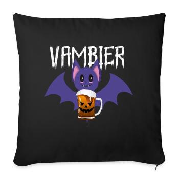 Vampire Bat Halloween Bière Boire Tenue Top - Housse de coussin décorative 45 x 45 cm - noir - Devant