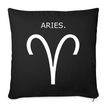 Idée du zodiaque Bélier - Housse de coussin décorative 45 x 45 cm - noir - Devant