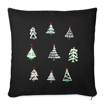  weiße Weihnachten  - Sofakissenbezug 45 x 45 cm - Schwarz - Vorne