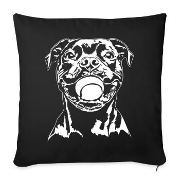 Staffordshire Bull Terrier Ball Junkie Wilsigns - Housse de coussin décorative 45 x 45 cm - noir - Devant