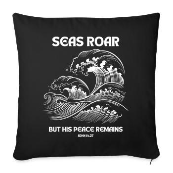 Le rugissement des mers - Jean 14:27 Conception - Housse de coussin décorative 45 x 45 cm - noir - Devant