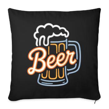 Bier – Cool Beer Logo - Sofakissenbezug 45 x 45 cm - Schwarz - Vorne