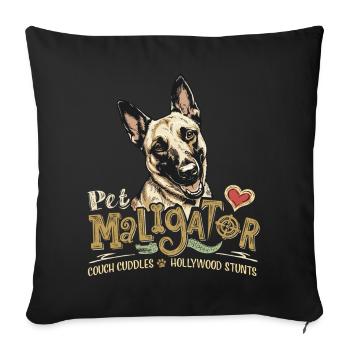 Haustier Maligator Belgischer Malinois-Trickhund - Sofakissenbezug 45 x 45 cm - Schwarz - Vorne